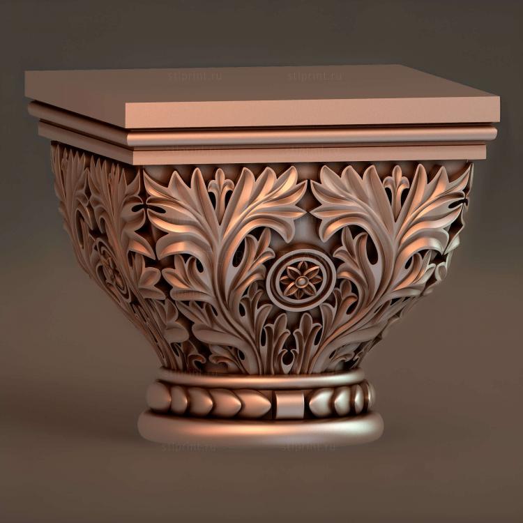 3d stl модель капители