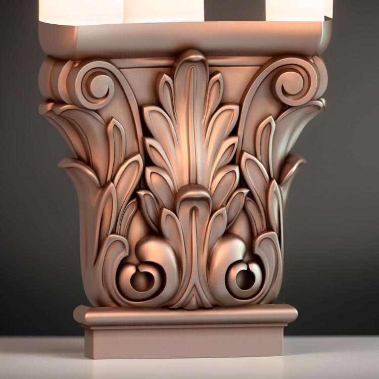 капитель классика, 3d stl модель для ЧПУ