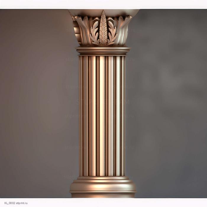3d stl модель классической колонны, файл для ЧПУ станка