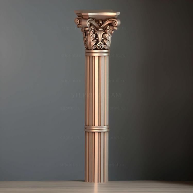 3d stl модель колонны, файл для ЧПУ станка