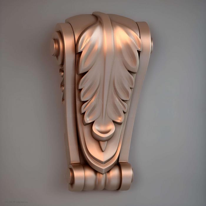 кронштейн, 3d stl модель для ЧПУ станка