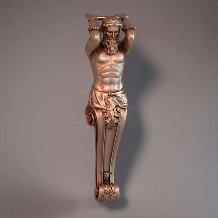 декоративный кронштейн Атлант, 3d stl модель