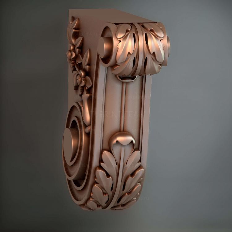 кронштейн, 3d stl модель для ЧПУ станка