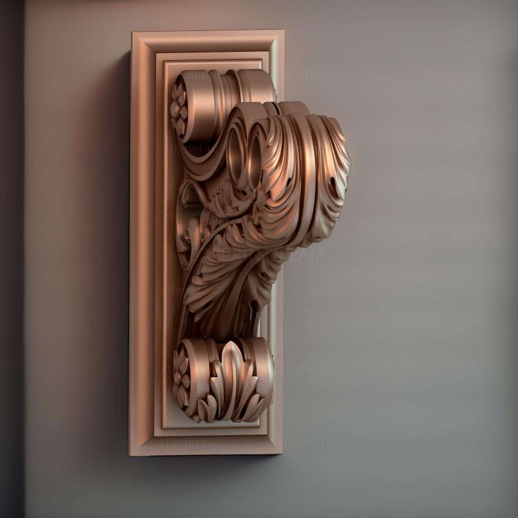 кронштейн, 3d stl модель для ЧПУ станка