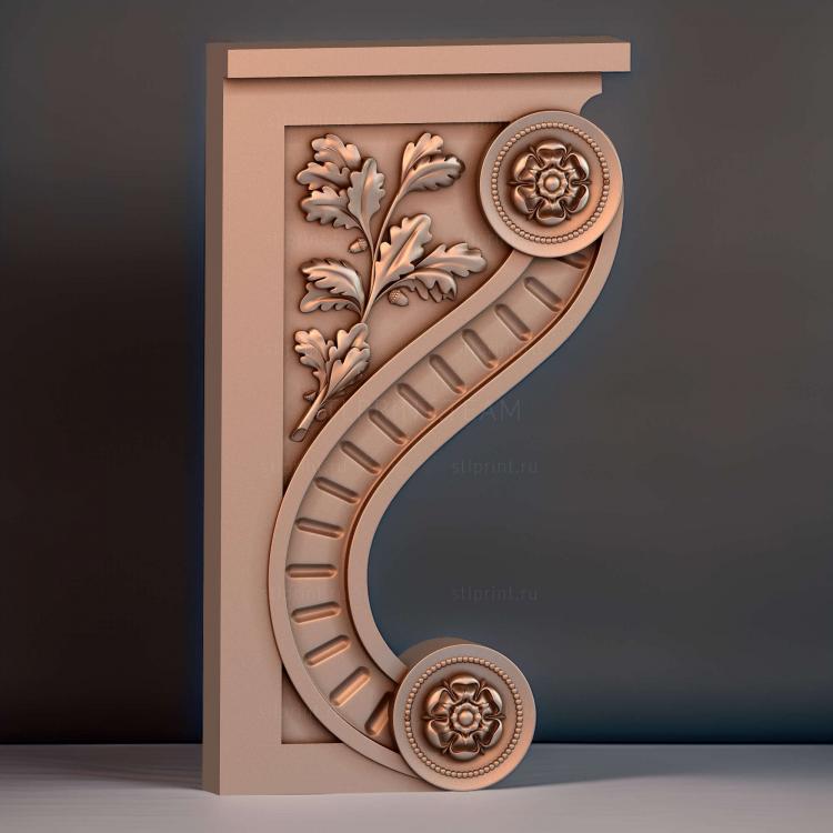 кронштейн, 3d stl модель для ЧПУ станка