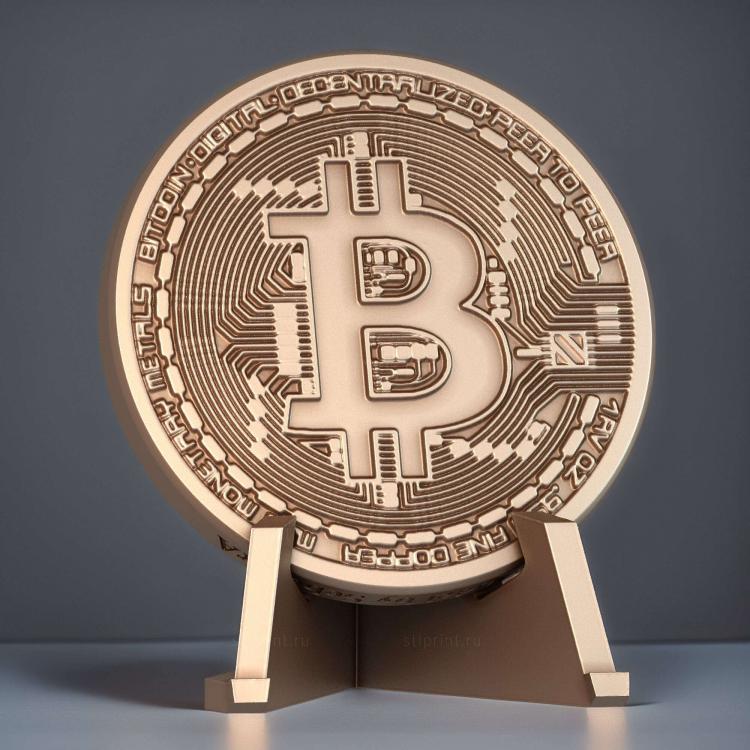 Биткоин на подставке