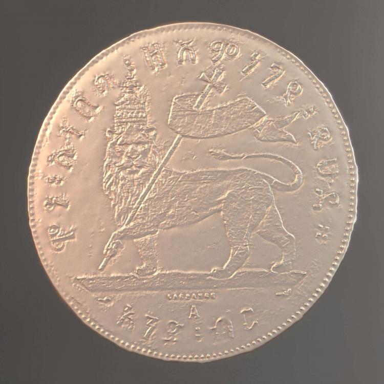 Серебряная монета императора Эфиопии 1889 года