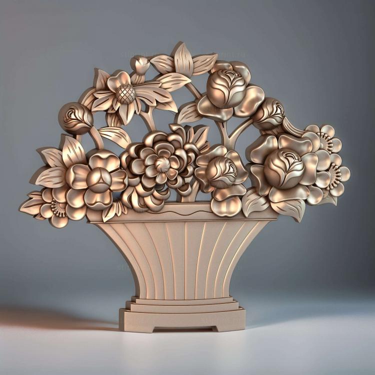 накладка на мебель, 3d stl модель, цветы