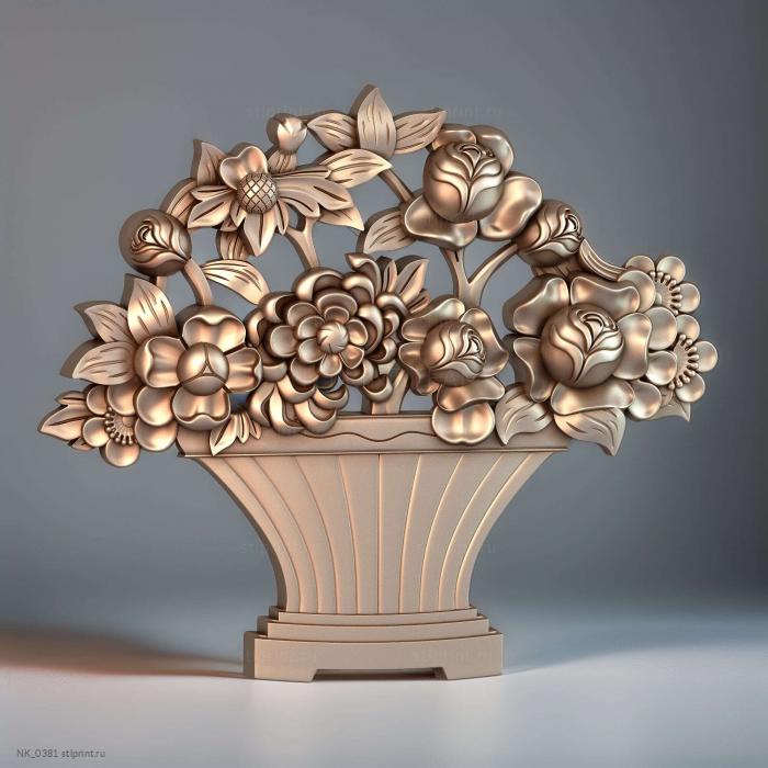 накладка на мебель, 3d stl модель, цветы
