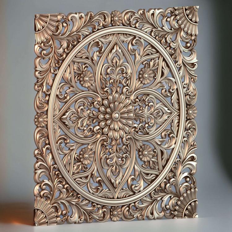 3d stl модель декоративной панели, восток, ажурная резьба