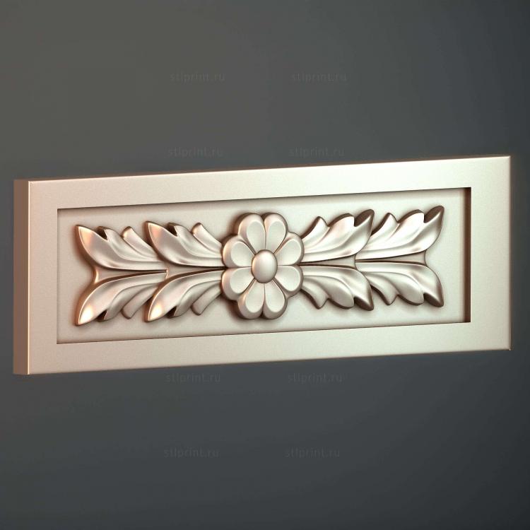 3d stl модель панели, цветы