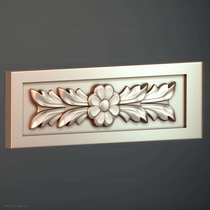 3d stl модель панели, цветы