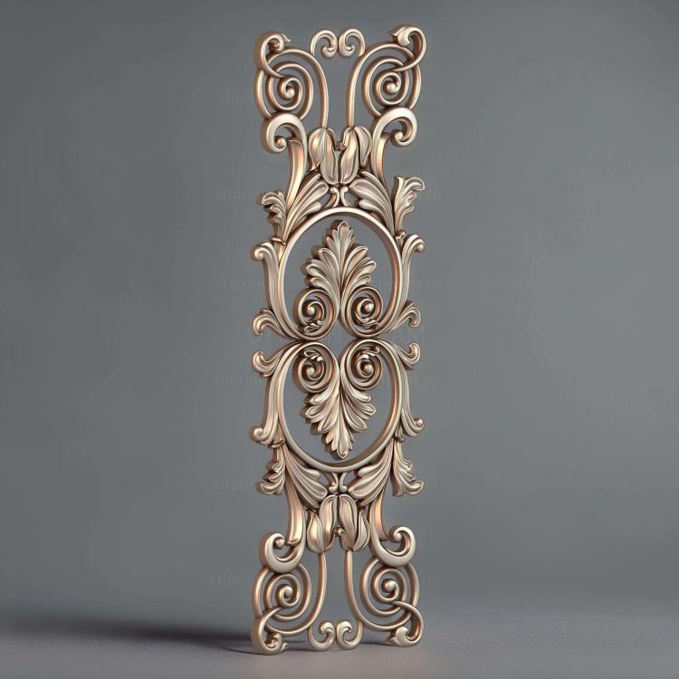 3d stl модель панели, резной
