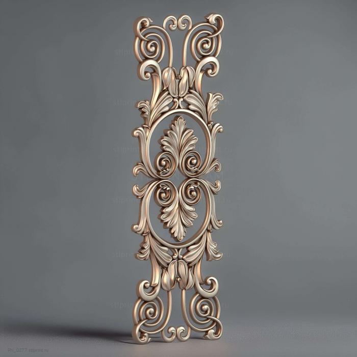 3d stl модель панели, резной