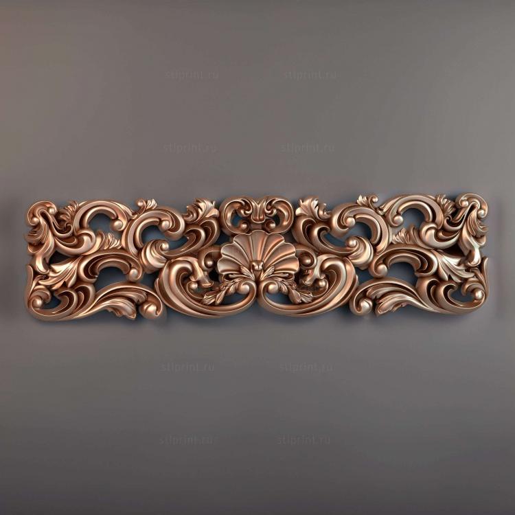 3d stl модель панели горизонтальной, файл для чпу станка