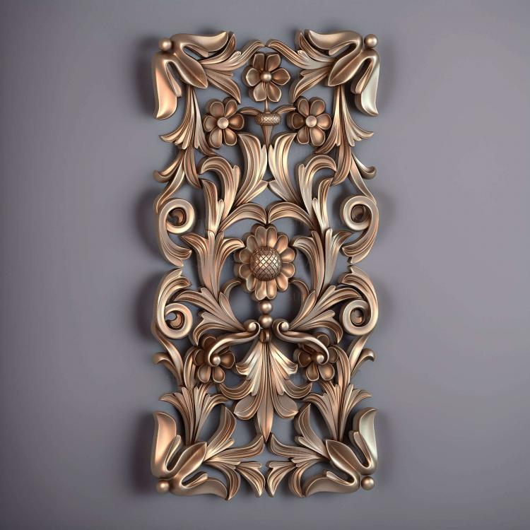 панель вертикальная, прорезная, 3d stl модель для ЧПУ