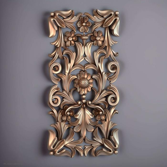 панель вертикальная, прорезная, 3d stl модель для ЧПУ