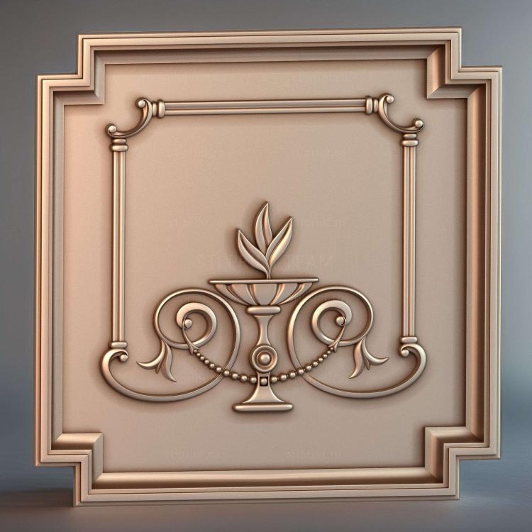 панель вертикальная, барельефная, 3d stl модель для ЧПУ