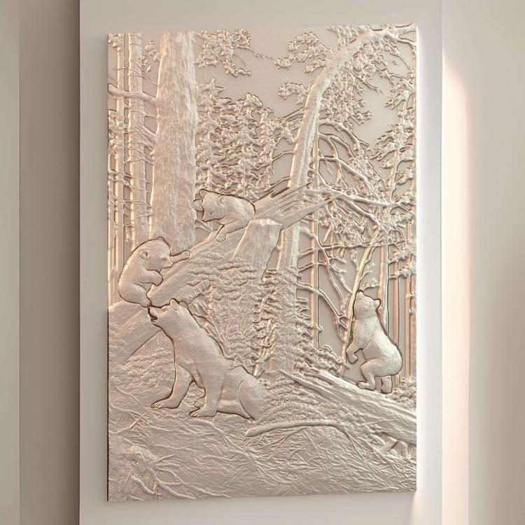 Кор ка[Панно 0232 Утро в сосновом лесу