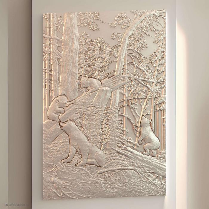 Кор ка[Панно 0232 Утро в сосновом лесу