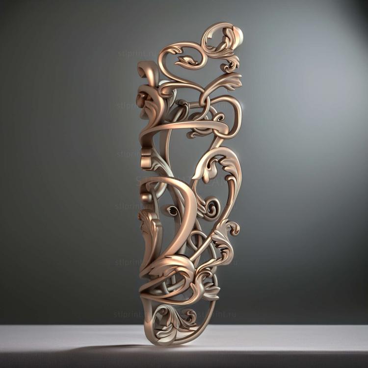 3d stl модель витых красивых перил, ограждений