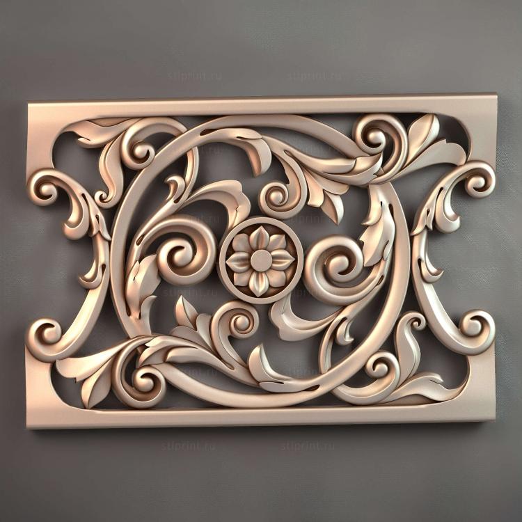 резные перила/ограждения, 3d stl модель для чпу