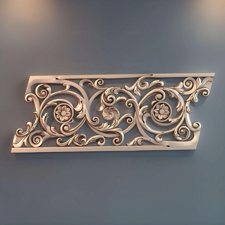 резные перила, 3d stl модель для чпу