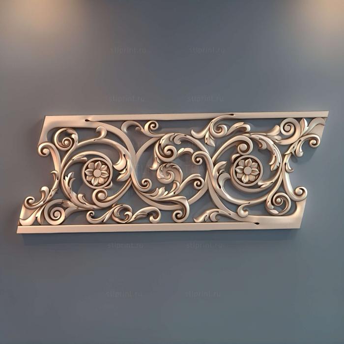 резные перила, 3d stl модель для чпу