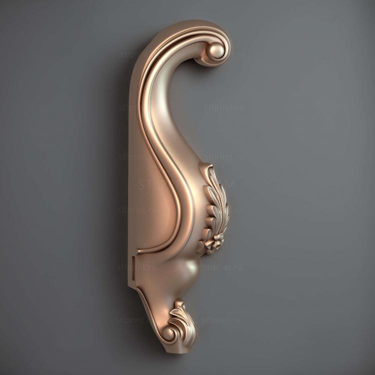 3d stl модель подлокотника для кресла/дивана, файл для чпу станка