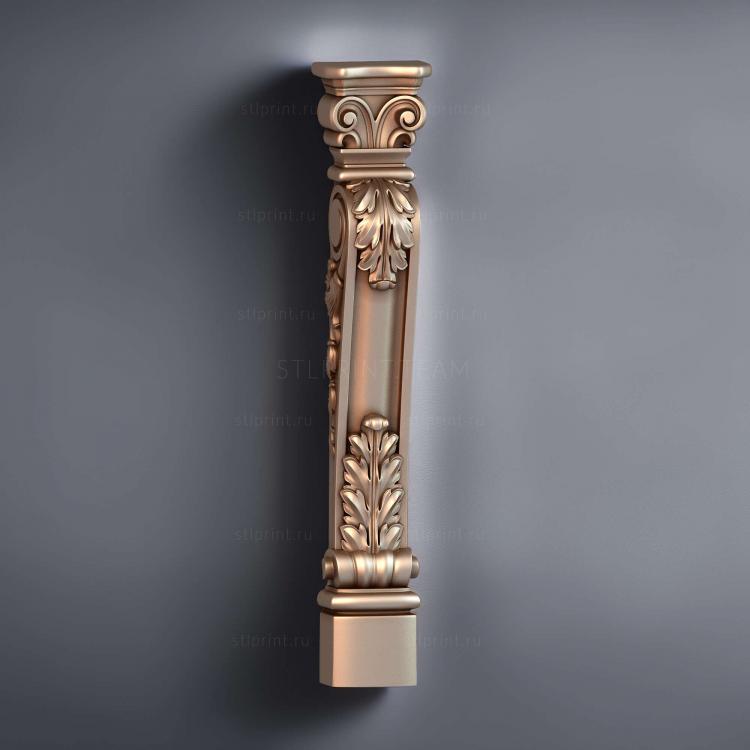 3d stl модель декоративного полустолба, классика
