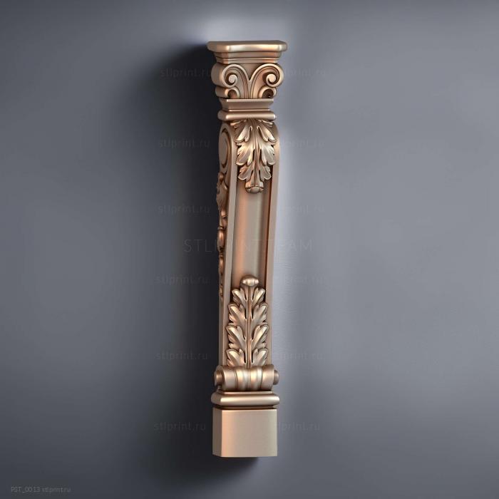 3d stl модель декоративного полустолба, классика