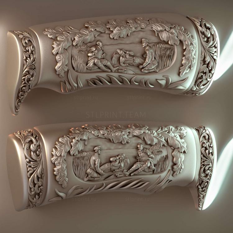 3d stl модель рукоятки для холодного оружия