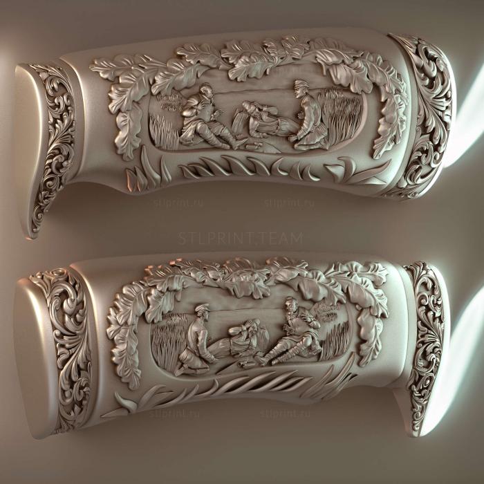 3d stl модель рукоятки для холодного оружия
