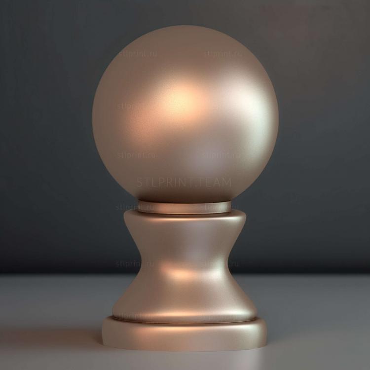 3d stl модель круглого декора, шишки/навершия для столба