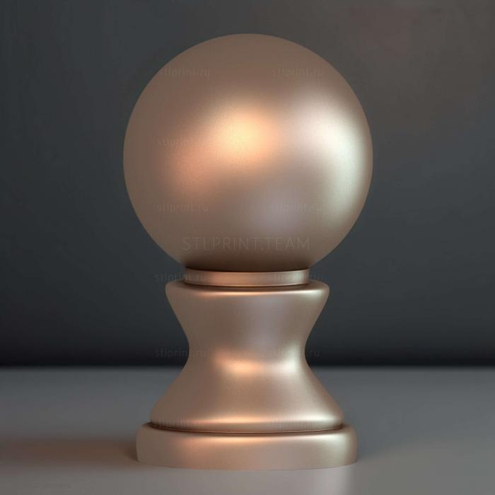 3d stl модель круглого декора, шишки/навершия для столба