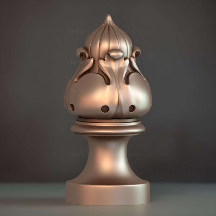 3d stl модель декора шишки, файл для ЧПУ