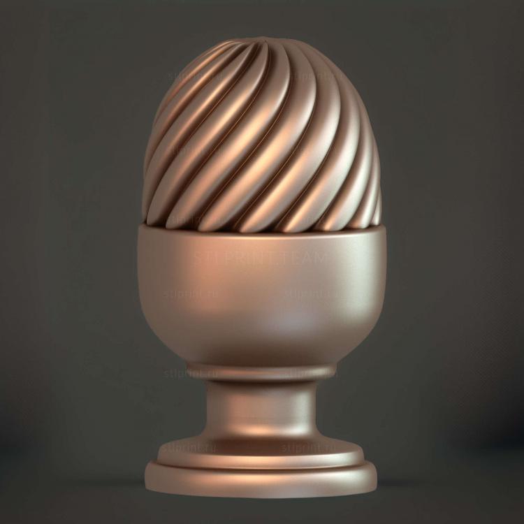3d stl модель шишки/навершия для столба, файл для ЧПУ