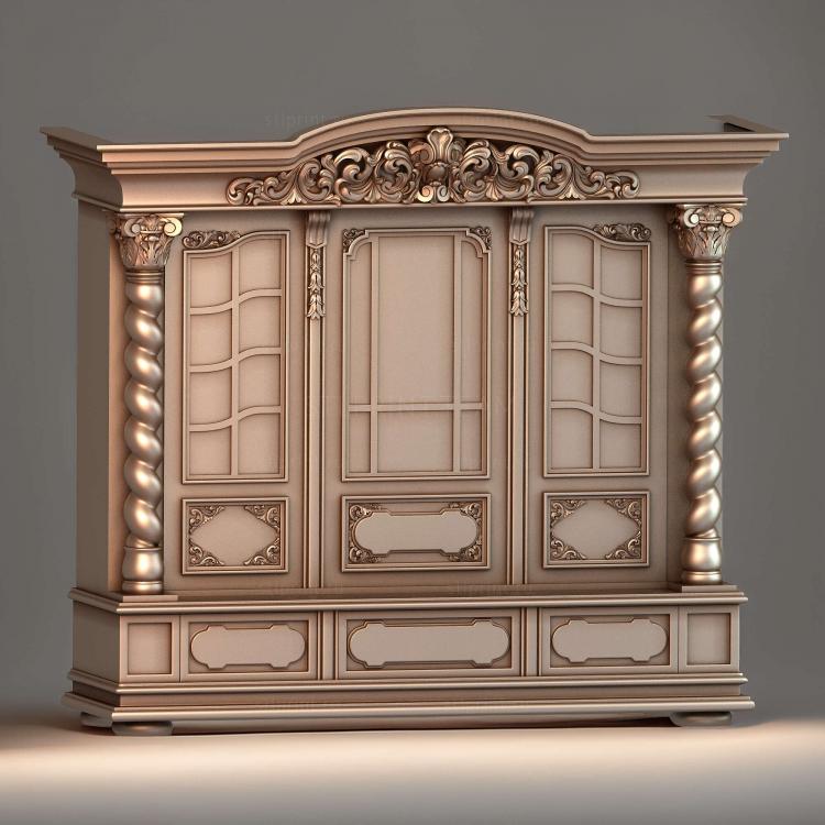 3d stl модель корпуса резного шкафа