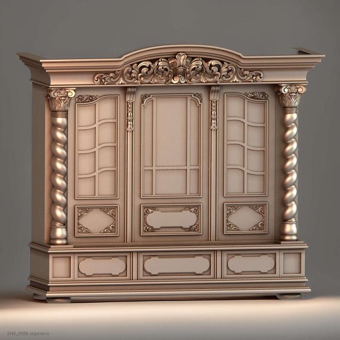 3d stl модель корпуса резного шкафа