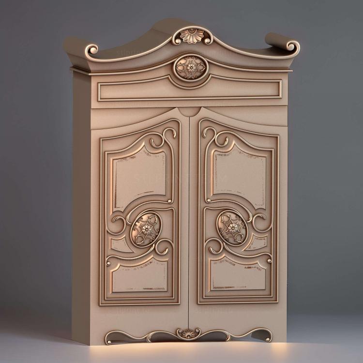3d stl модель шкафа, прованс, файл для чпу станка