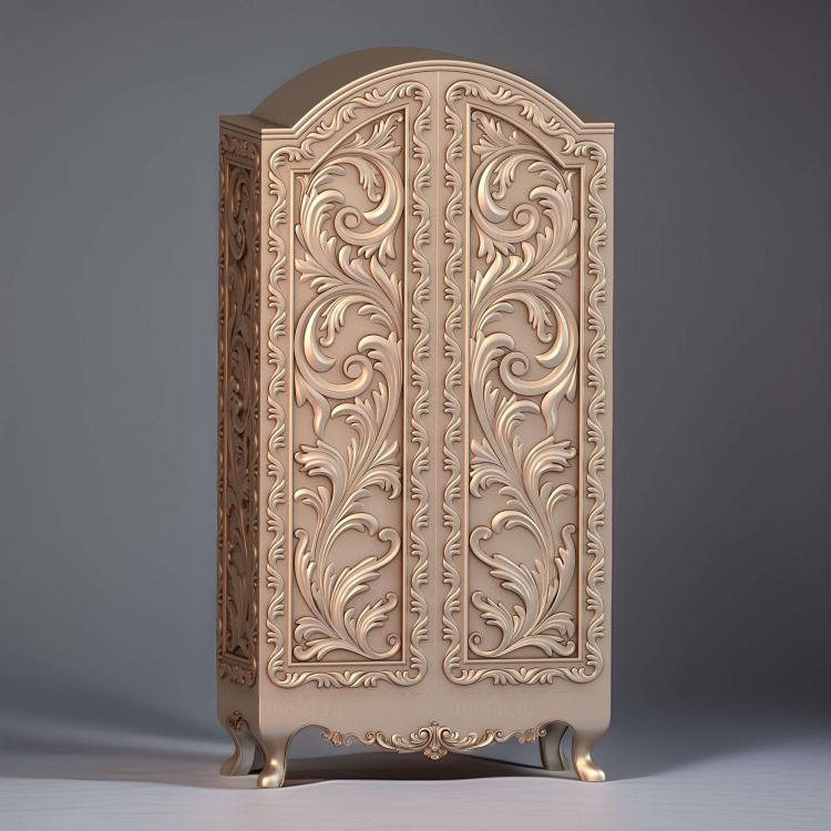 3d stl модель корпуса резного шкафа