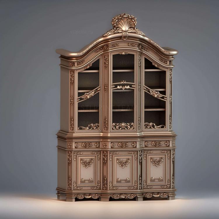 Витрина по каталогу эскизов мебели 16 века CUPBOARD0067 LouisXVIfurniture239 вариант1