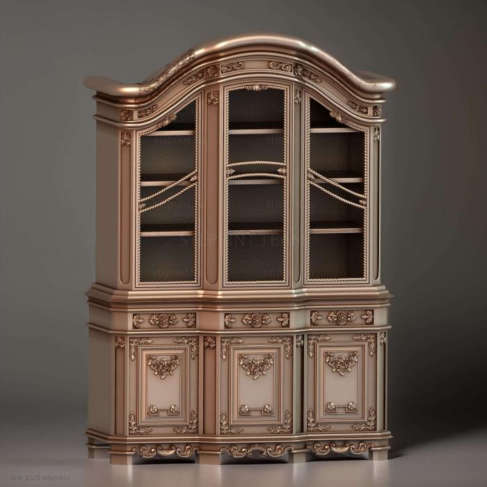 Витрина по каталогу эскизов мебели 16 века CUPBOARD0067 LouisXVIfurniture239 вариант2