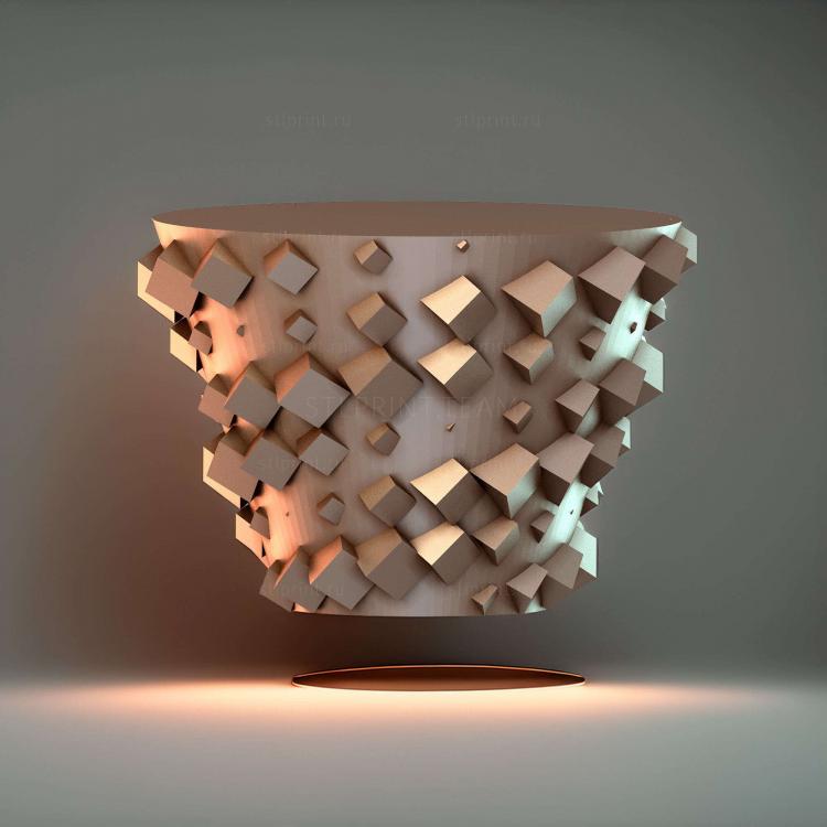 Спиральная Ваза для чая Light Со Спиралями Из Синусоидальных Кубиков