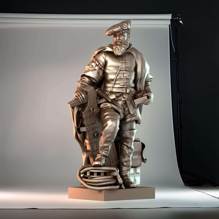 3d stl модель статуэтки мужчины, файл для чпу