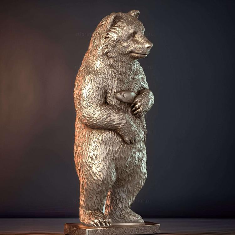 3d stl модель статуэтки медведя