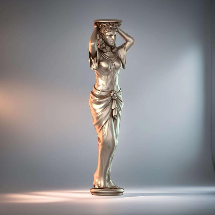 3d stl модель статуэтки женщины, файл для чпу