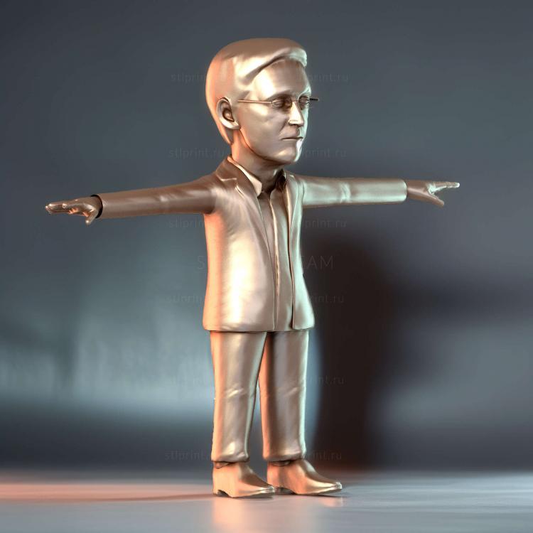 3D карикатура на Эдварда Сноудена