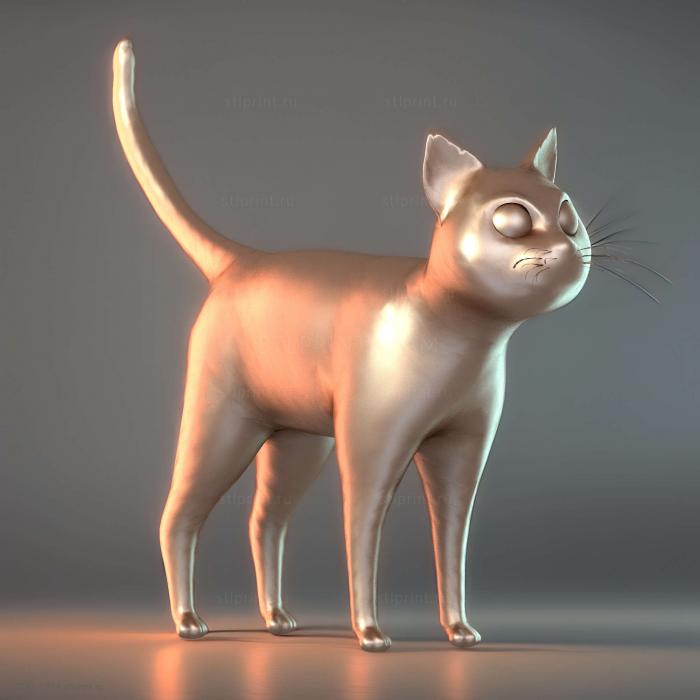 Мультяшный Кот Оранжевого Цвета
