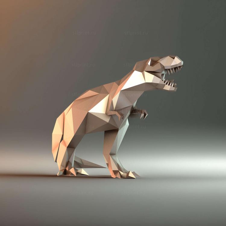 Низкополигональный Динозавр Trex Rex